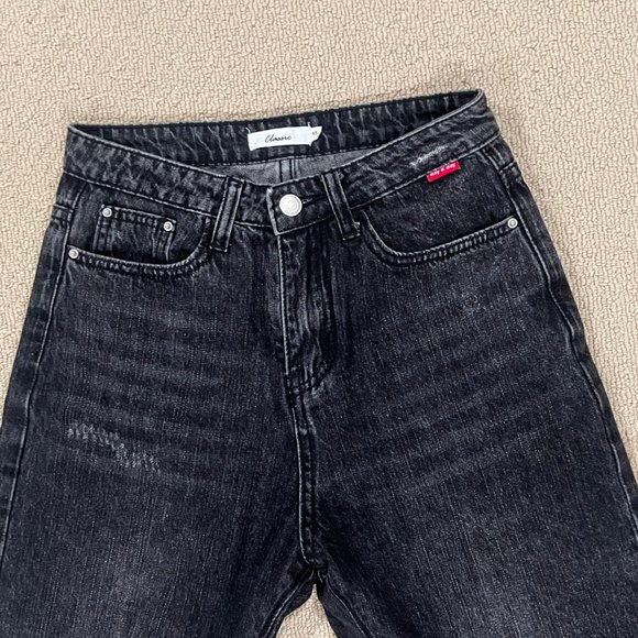 Black Ripped High Waisted Jean 25" Waist - Picture 3 of 4